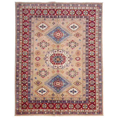 Kazak Rug Handmade Orange Medallion 4x7 ft