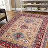 Kazak Rug Handmade Orange Medallion 4x7 ft