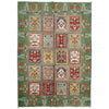 Bakhtiar Area Rug Handmade Green Floral 4x7 ft
