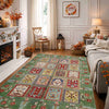 Bakhtiar Area Rug Handmade Green Floral 4x7 ft