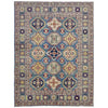 Kazak Rug Handmade Blue Medallion 4x7 ft