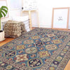 Kazak Rug Handmade Blue Medallion 4x7 ft