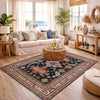 Kazak Rug Handmade Multi Medallion 4x7 ft