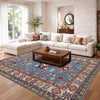 Kazak Rug Handmade Blue Medallion 5x8 ft