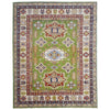 Kazak Rug Handmade Green Medallion 5x8 ft