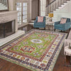 Kazak Rug Handmade Green Medallion 5x8 ft
