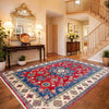 Kazak Rug Handmade Red Medallion 7x10 ft