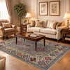 Kazak Rug Handmade Gray Medallion 4x6 ft