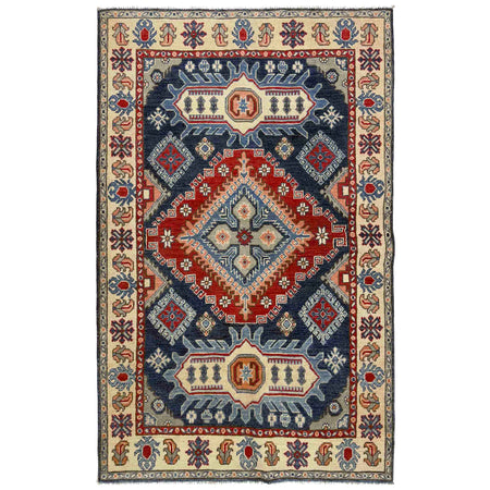 Kazak Rug Handmade Multi Medallion 4x6 ft