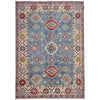 Kazak Rug Handmade Blue Medallion 5x8 ft