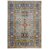 Kazak Rug Handmade Gray Medallion 5x8 ft