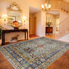Kazak Rug Handmade Gray Medallion 5x8 ft