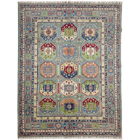 Waziri Area Rug Handmade Multi Medallion 5x8 ft