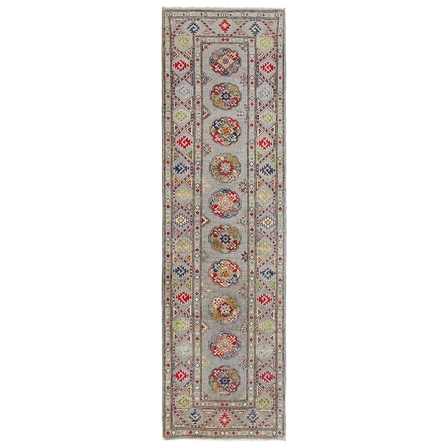 Waziri Runner Handmade Gray Medallion 10' Runner