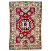 Kazak Rug Handmade Red Medallion 2 x 3 ft