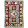 Kazak Rug Handmade Gray Medallion 2 x 3 ft
