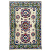 Kazak Rug Handmade Beige Medallion 2 x 3 ft