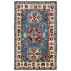 Kazak Rug Handmade Blue Medallion 2 x 3 ft
