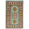 Kazak Rug Handmade Blue Medallion 2 x 3 ft