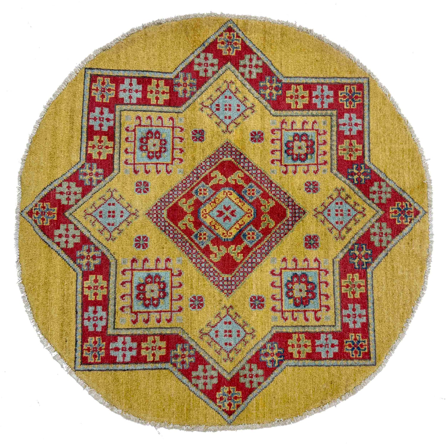 Kazak Rug Handmade Multi Medallion 3x3 ft