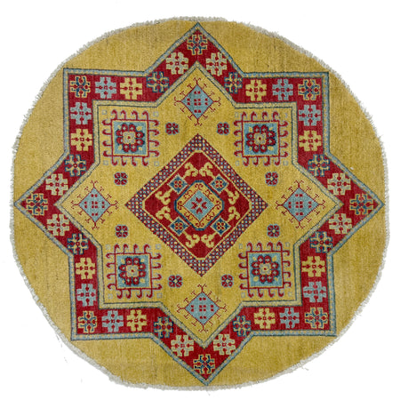 Kazak Rug Handmade Multi Medallion 3x3 ft