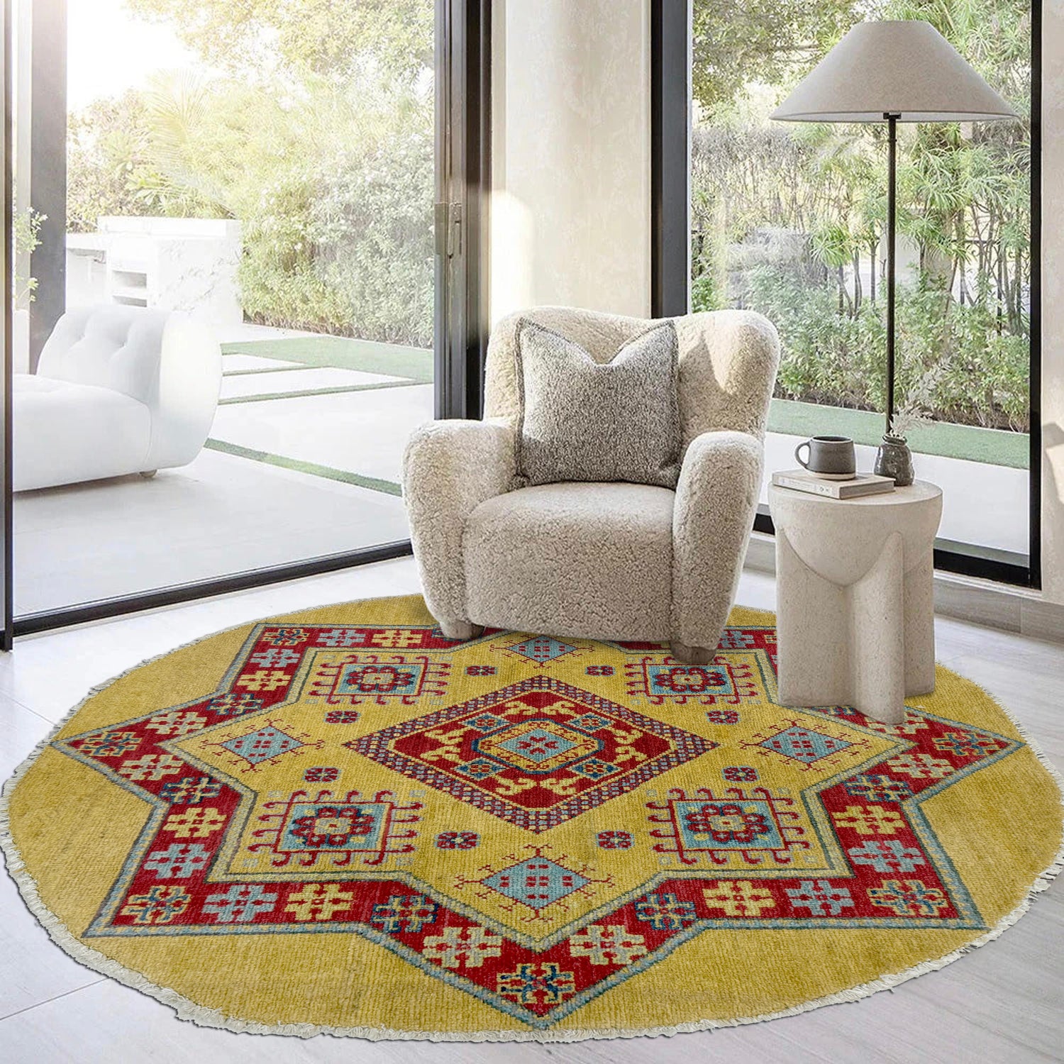 Kazak Rug Handmade Multi Medallion 3x3 ft