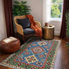 Kazak Rug Handmade Blue Medallion 2x4 ft