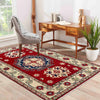 Kazak Rug Handmade Red Medallion 2x4 ft