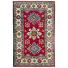 Kazak Rug Handmade Red Medallion 2x4 ft