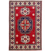 Kazak Rug Handmade Red Medallion 2x4 ft