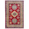 Kazak Rug Handmade Red Medallion 2x4 ft