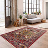 Heriz Area Rug Handmade Multi Medallion 2x4 ft