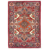 Heriz Area Rug Handmade Multi Medallion 2x4 ft