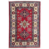 Kazak Rug Handmade Red Medallion 2x4 ft