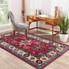 Kazak Rug Handmade Red Medallion 2x4 ft