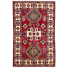 Kazak Rug Handmade Red Medallion 2x4 ft