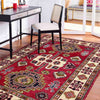 Kazak Rug Handmade Red Medallion 2x4 ft