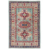 Kazak Rug Handmade Blue Medallion 2x4 ft
