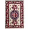 Kazak Rug Handmade Beige Medallion 2x4 ft