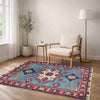 Kazak Rug Handmade Blue Medallion 3x5 ft