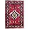 Kazak Rug Handmade Red Medallion 3x5 ft