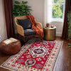 Kazak Rug Handmade Red Medallion 3x5 ft