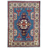 Kazak Rug Handmade Blue Medallion 3x5 ft