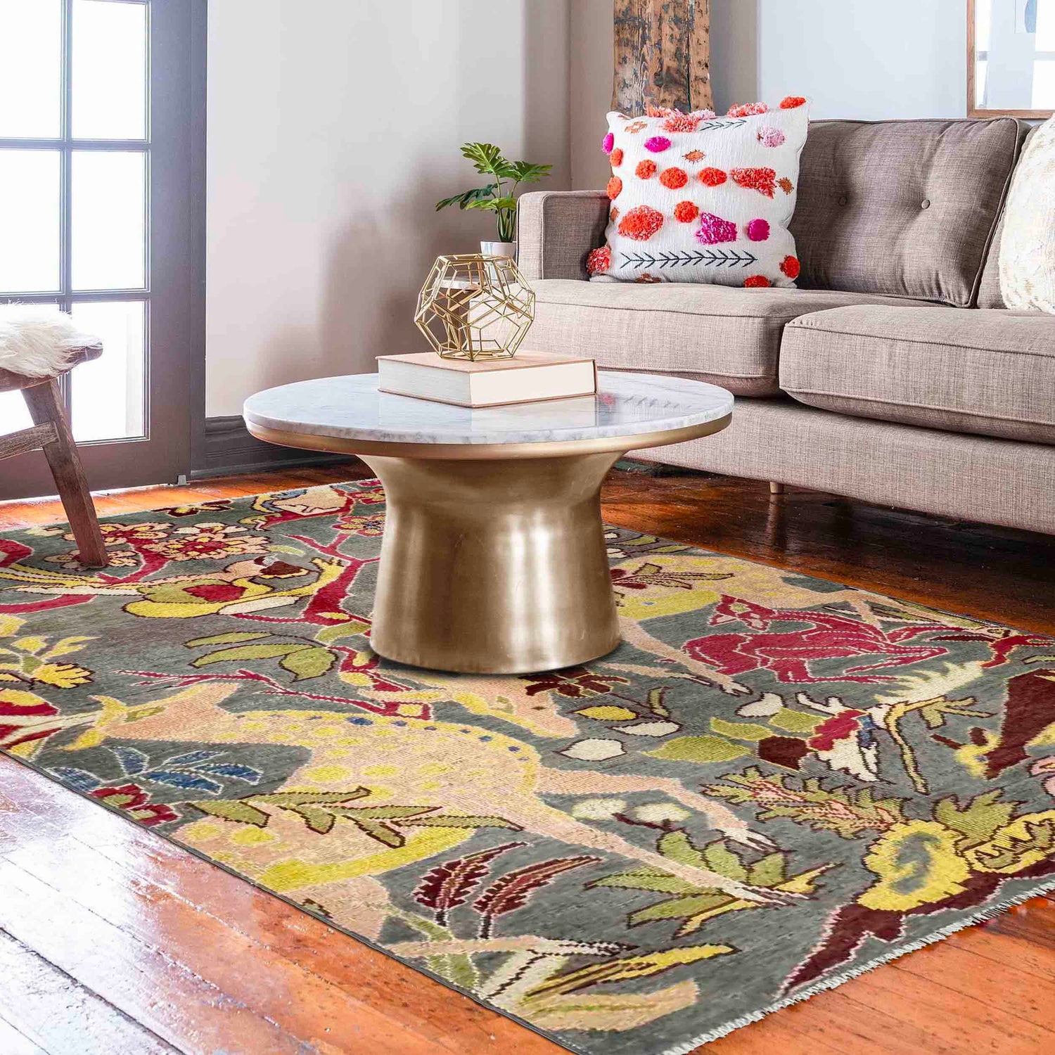 Pictorial Rug Handmade Multi Design