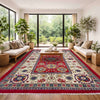 Kazak Rug Handmade Red Medallion 6x9 ft