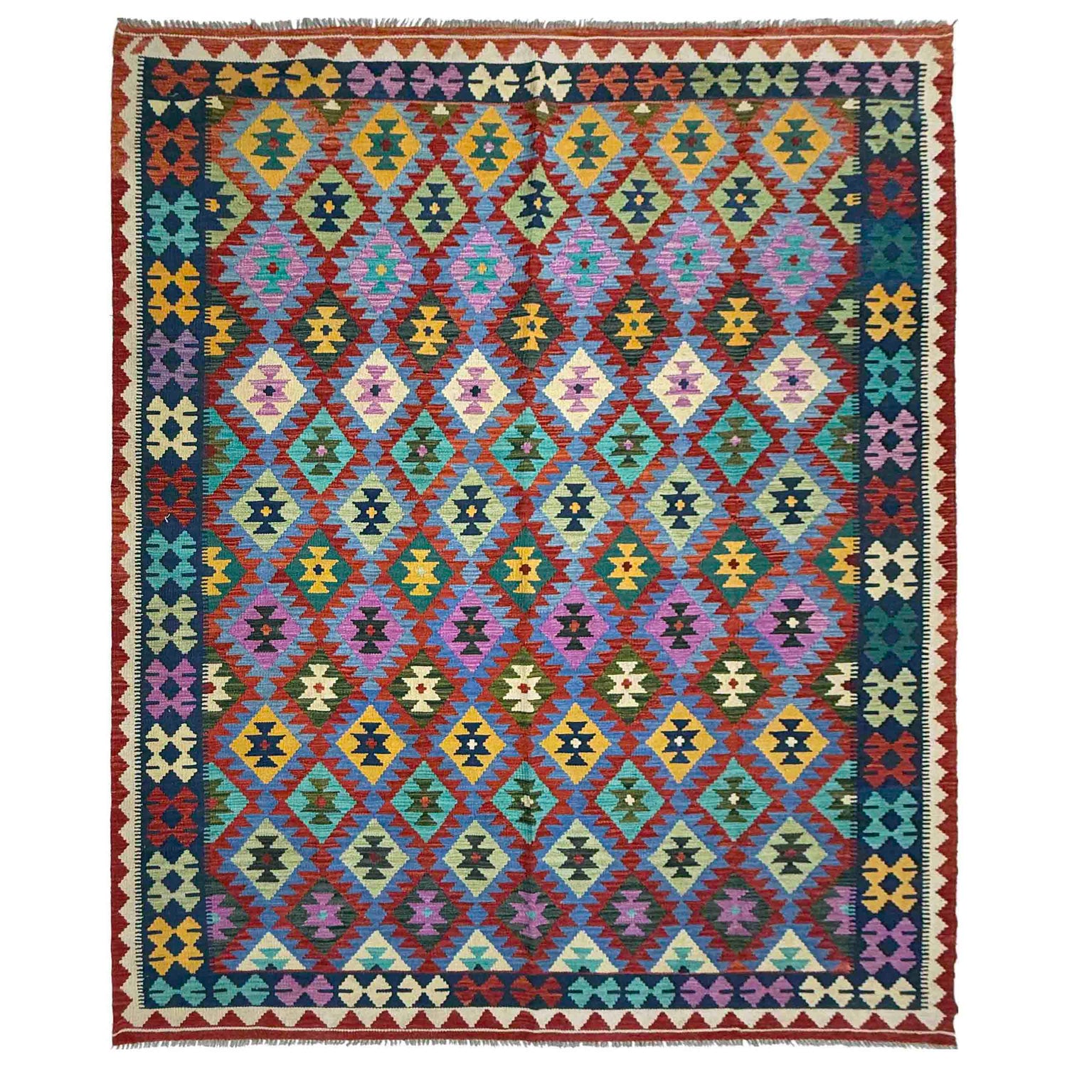 Handmade Multi Kilim Geometric 7x10 ft