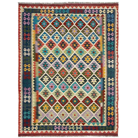 Handmade Multi Kilim Geometric 5x8 ft