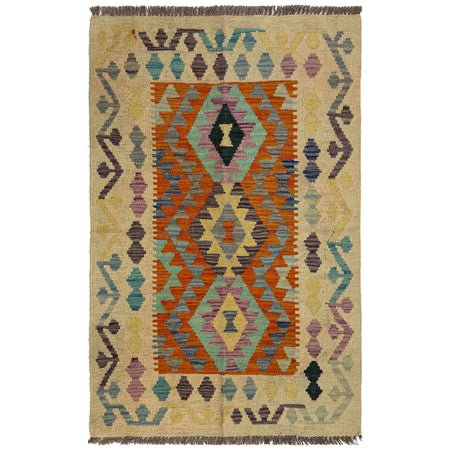 Handmade Multi Kilim Geometric 2x4 ft