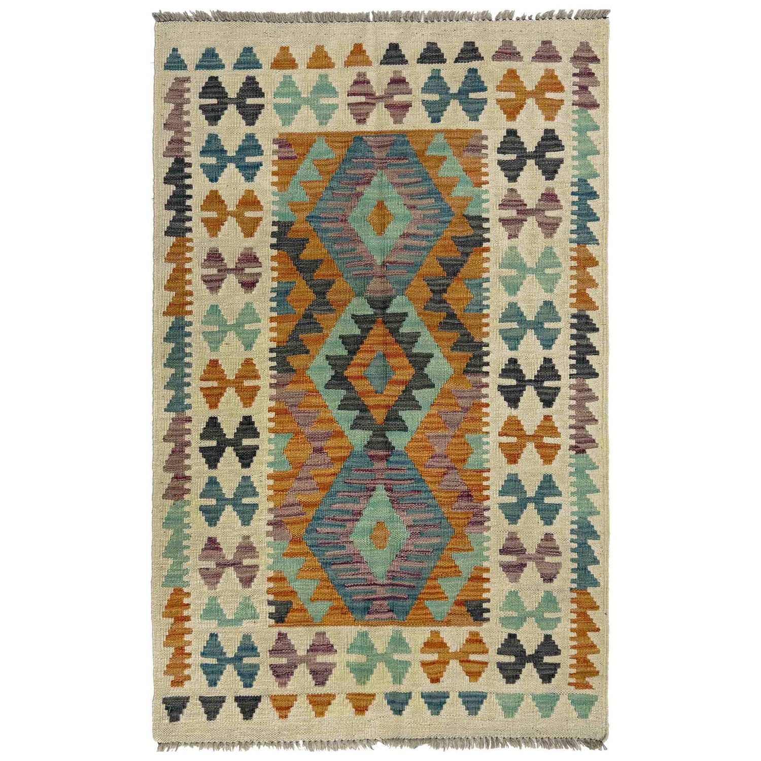Handmade Multi Kilim Geometric 2x4 ft
