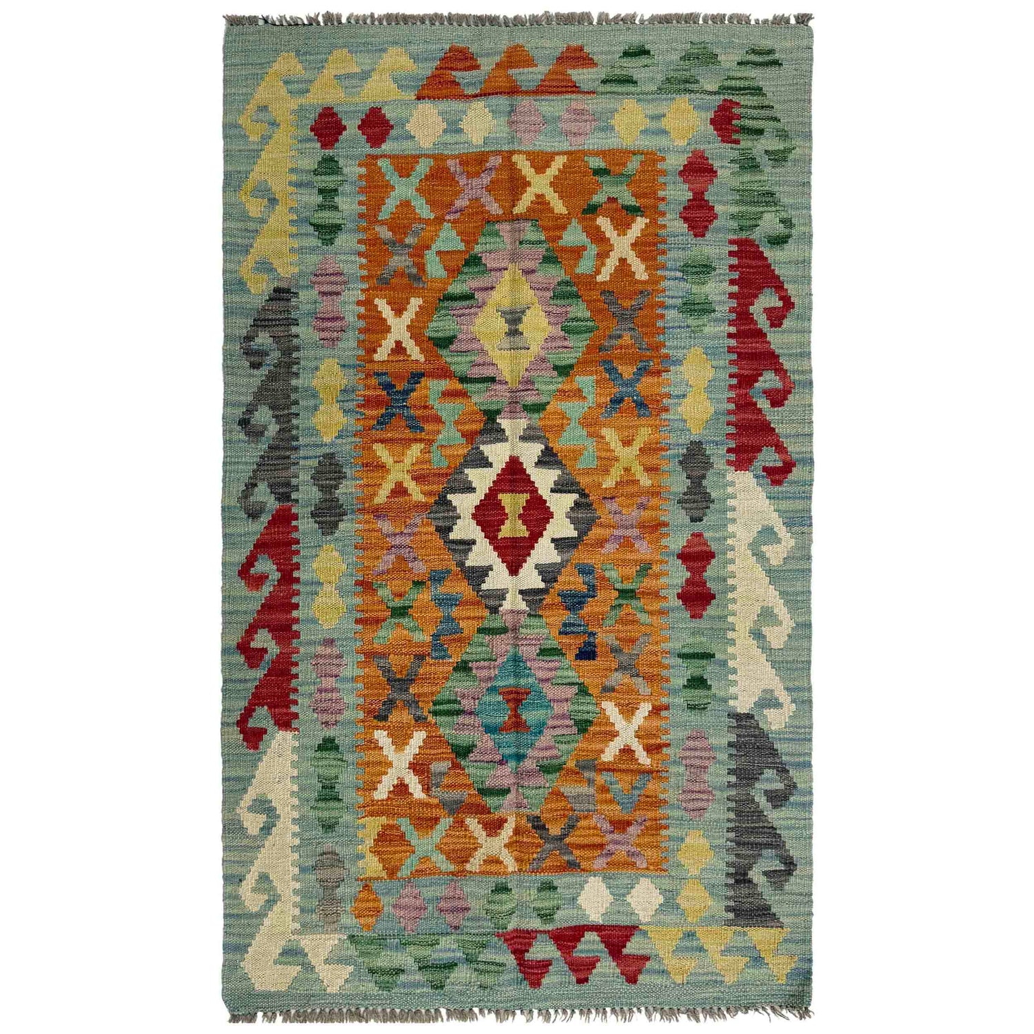 Handmade Multi Kilim Geometric 2x4 ft